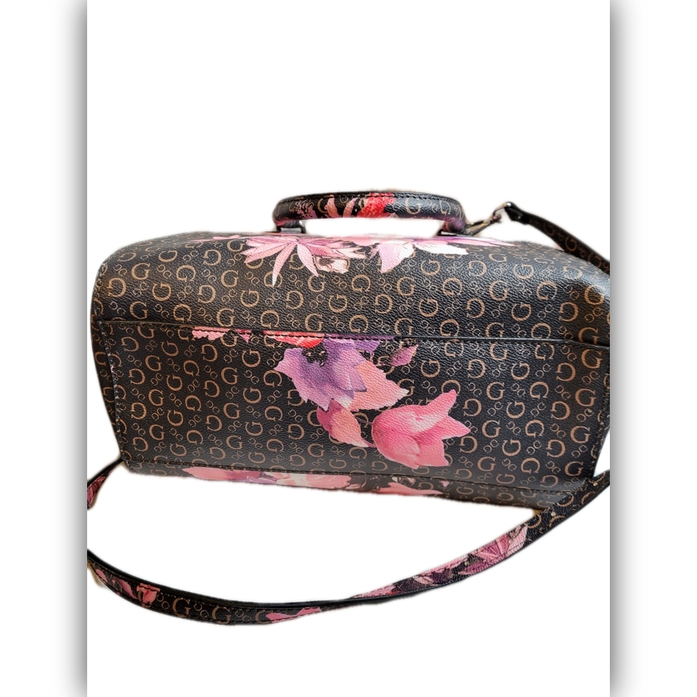 GUESS FLORAL SATCHEL BAG - Picture 3 of 6